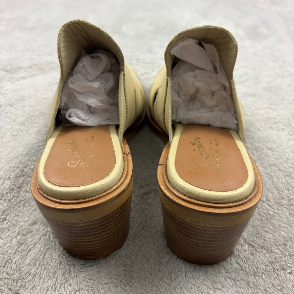 Seychelles Leather Masterpiece Clog Mules Womens 10 Cream Boho Minimalist Luxury - Picture 5 of 8